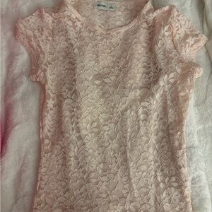 Hollister Pink Fitted Embellished Blouse